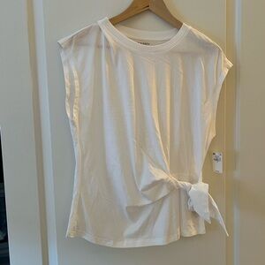 Old Navy White Tie-Front sleeveless Sleeve Top